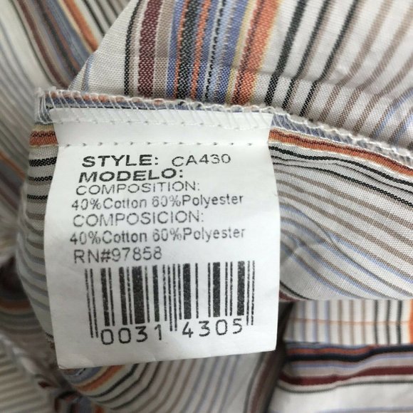 Smash Mens Size XL Long Sleeve Striped Collared - Picture 6 of 7